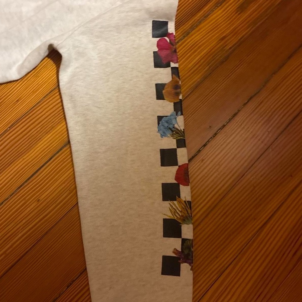 Vans Gray Crewneck Hoodie with Floral Checker Logo - Picture 3 of 4